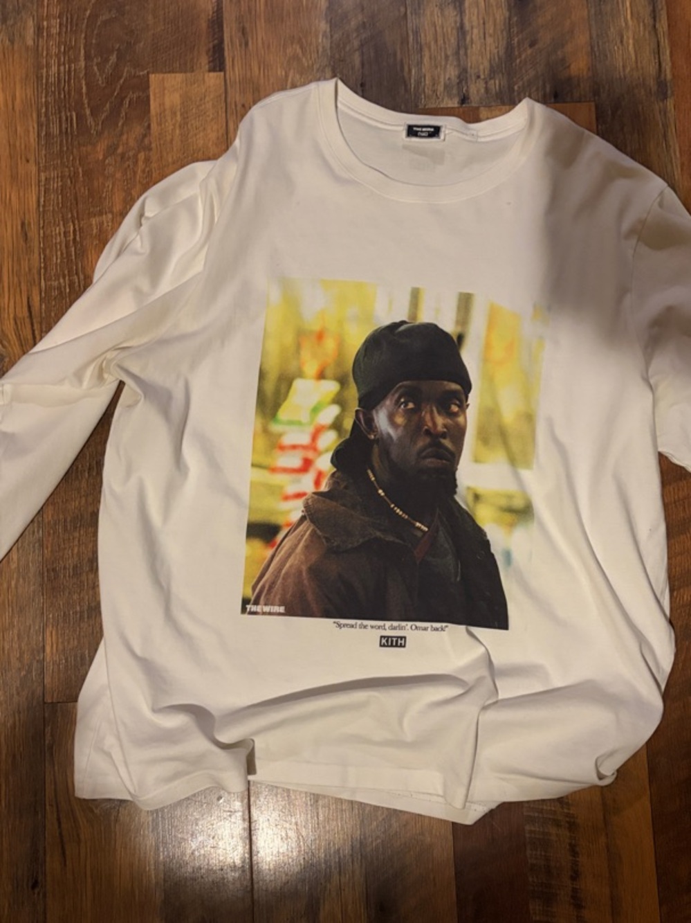 Kith White Photographic Omar From HBO The Wire Michael K Williams Tee Sz L